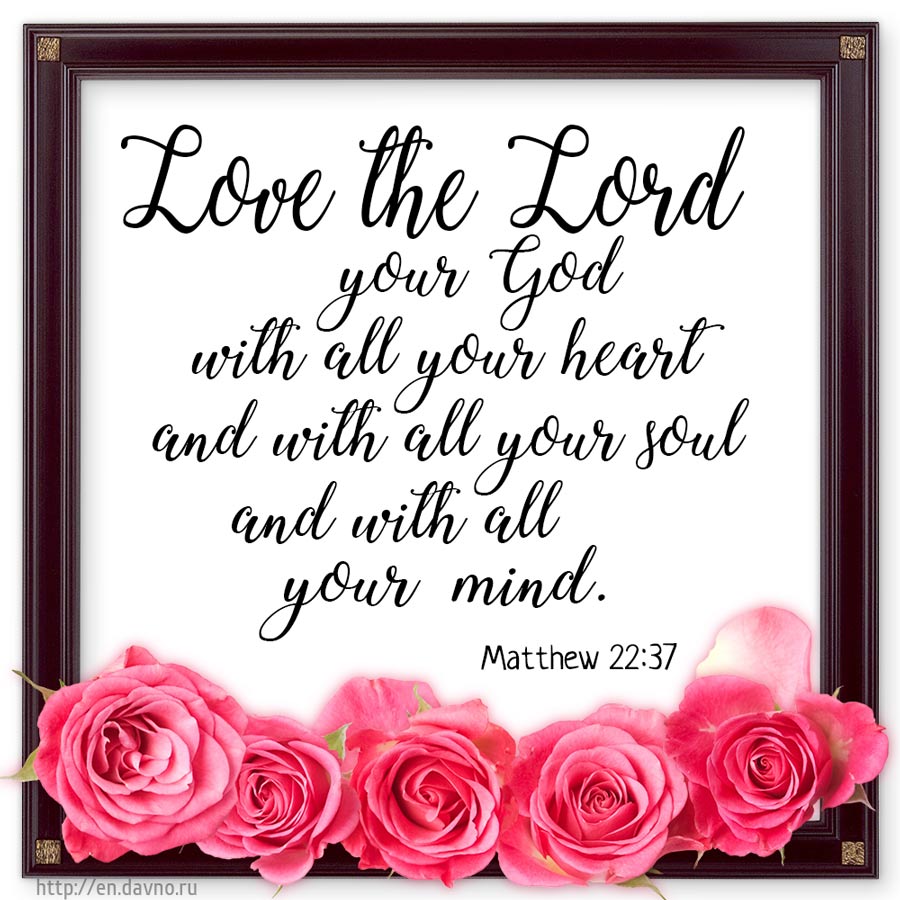Matthew 22:37 - Love the Lord your God with all your heart and with all your soul and with all your mind.